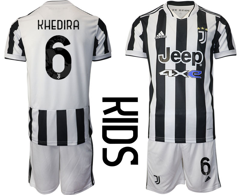 Youth 2021-2022 Club Juventus home white #6 Adidas Soccer Jersey->juventus jersey->Soccer Club Jersey